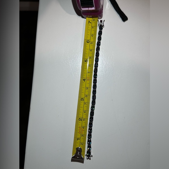 Genuine Mystic Topaz Sterling Silver Tennis Bracelet - Picture 5 of 6